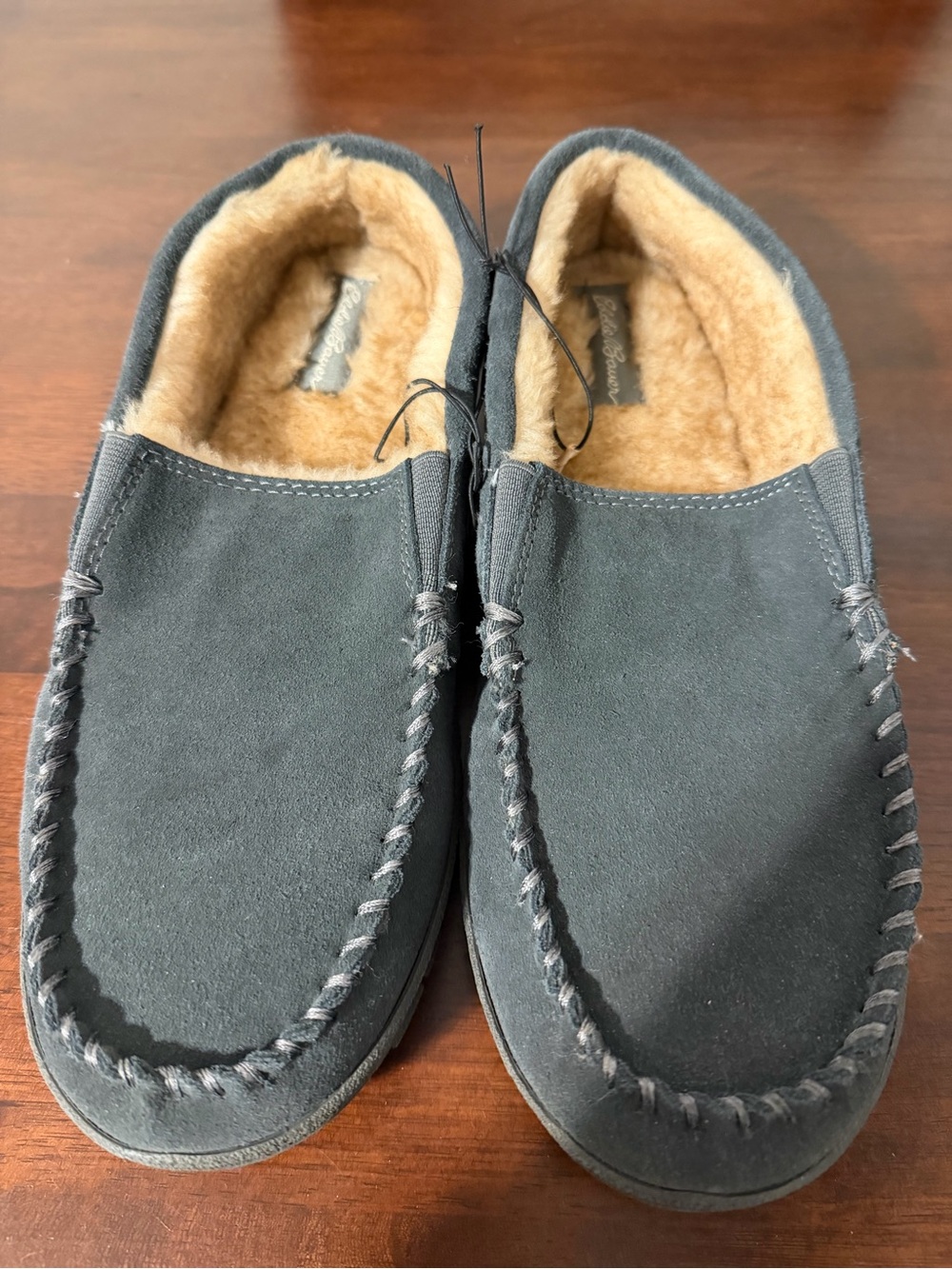 Eddie Bauer Westhaven Men's Gray Suede Slip-On Slippers Memory Foam 8-9 M